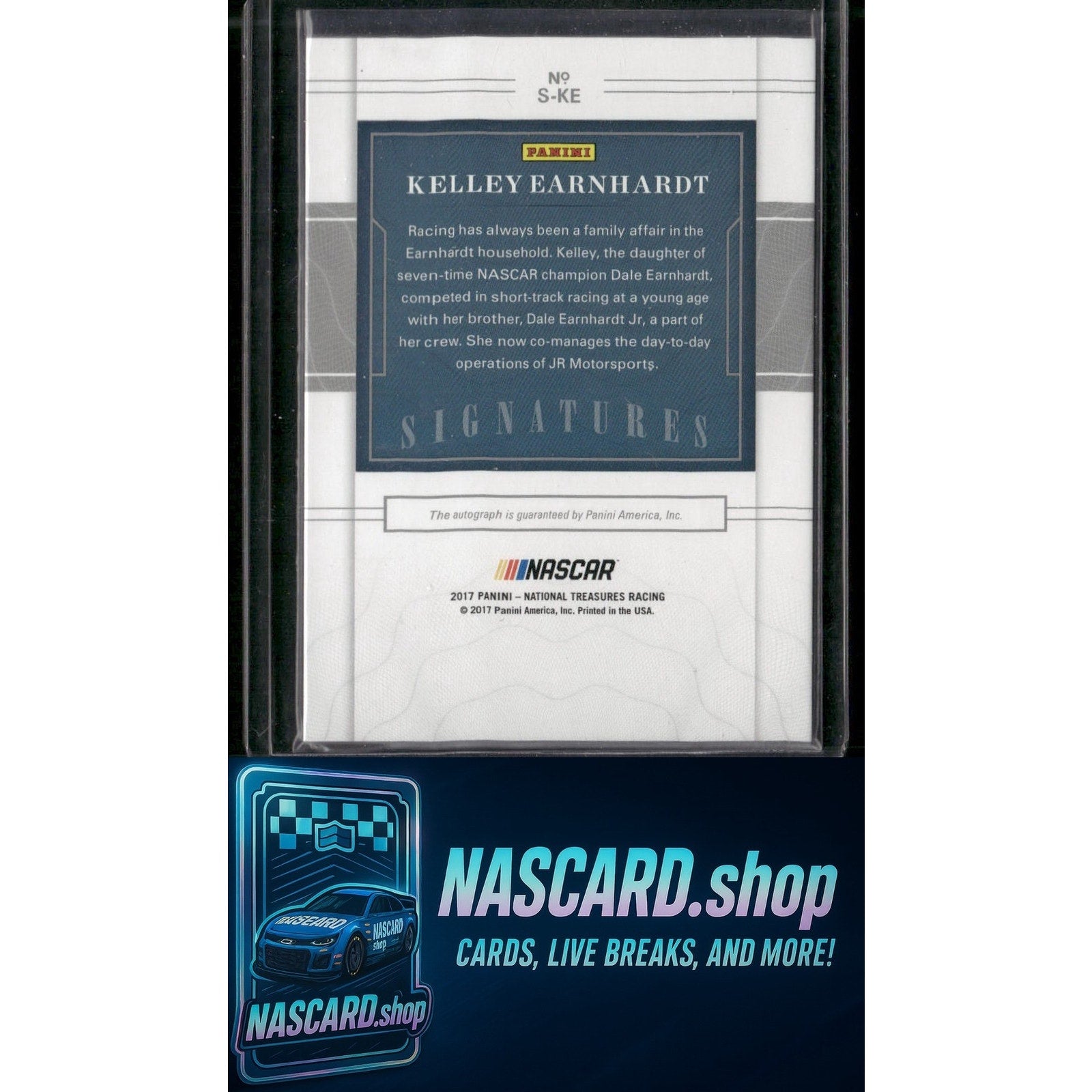 2017 Panini National Treasures #S-KE Kelley Earnhardt Signatures Green #5/5 - NASCARD.shop