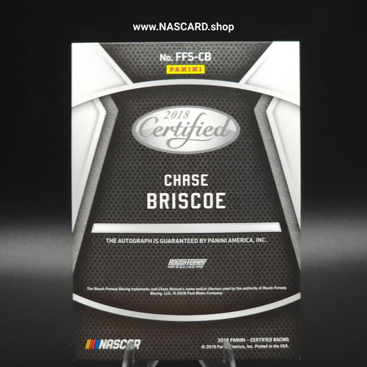 2018 Panini Certified - Fresh Faces Signatures Chase Briscoe Blue /49 (AU, RC)