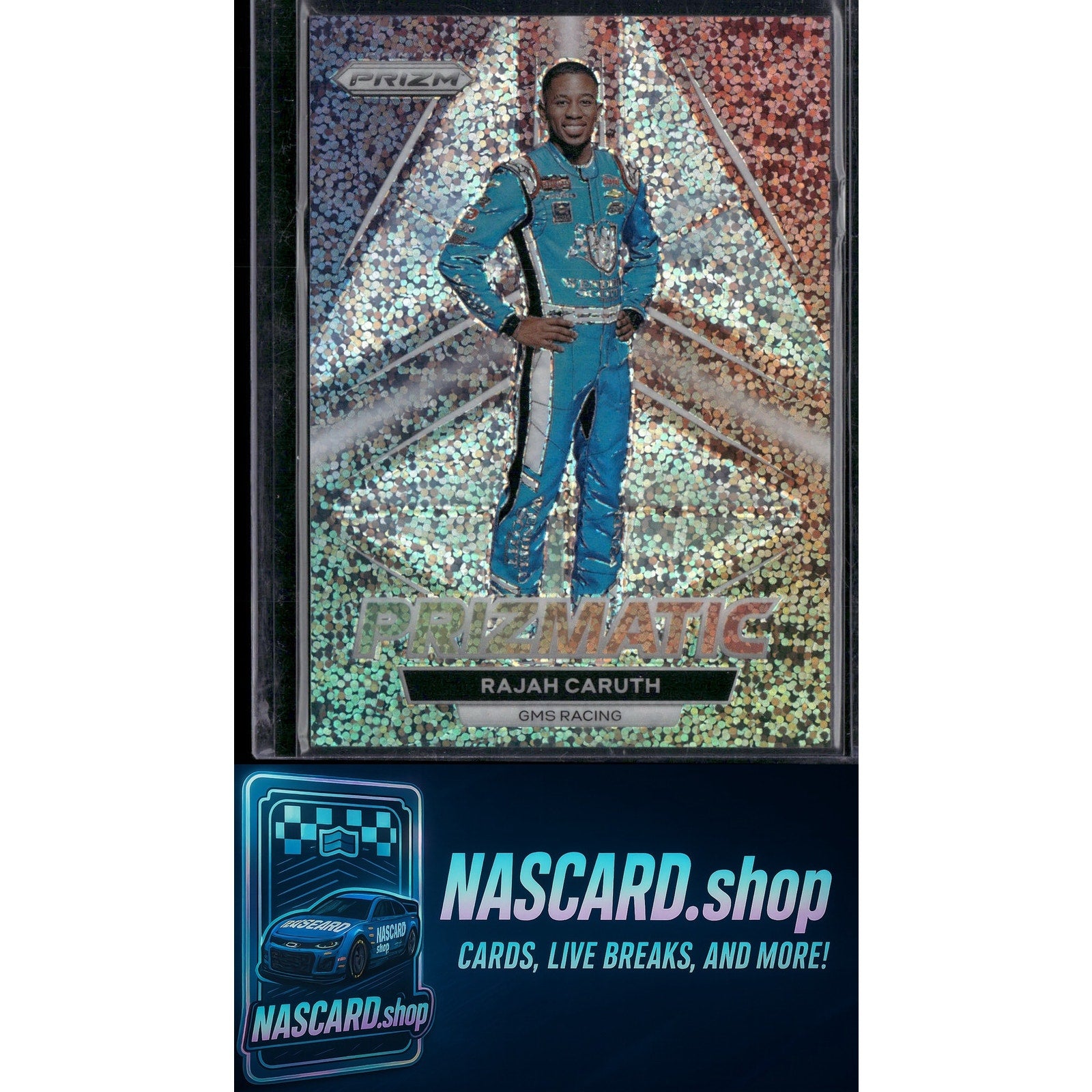 2023 Panini Prizm #P13 Rajah Caruth Prizmatic White Sparkle Prizm - NASCARD.shop