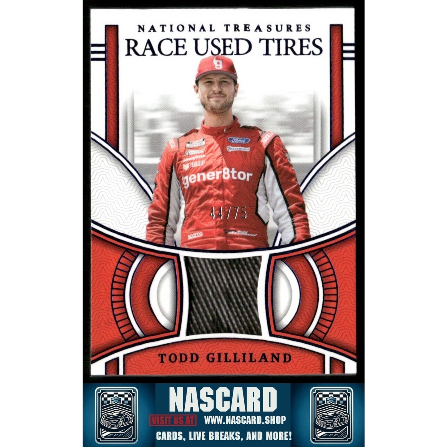 2024 National Treasures Race Used Tires Blue Todd Gilliland /75