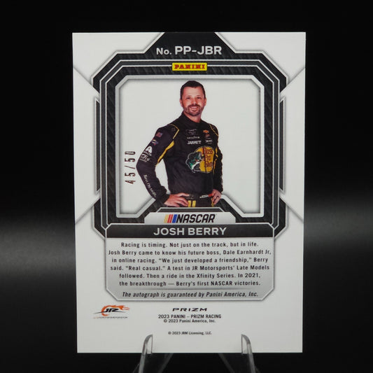 2023 Panini Prizm - Patented Penmanship Checkered Flag Prizm Josh Berry /50
