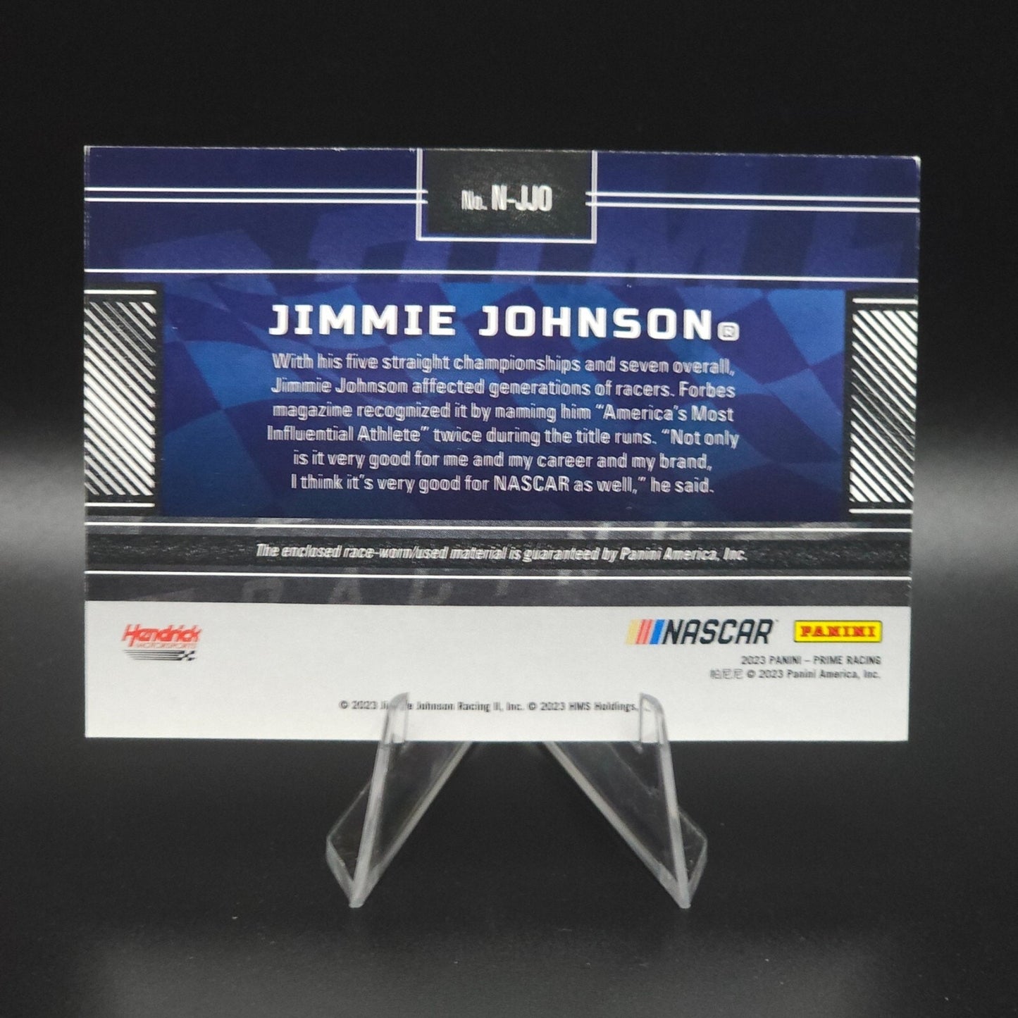 2023 Panini Prime Racing Names #N-JJN Jimmie Johnson Sheet Metal /99
