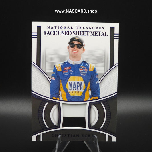 2024 Panini National Treasures Race Used Sheet Metal Blue Christian Eckes /75