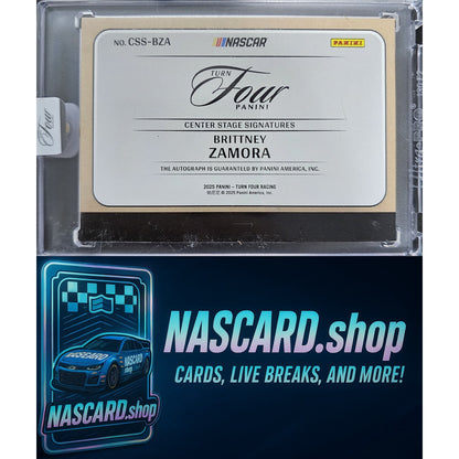 2025 Panini Turn Four #CSS-BZA Brittney Zamora Center Stage Signatures #/99