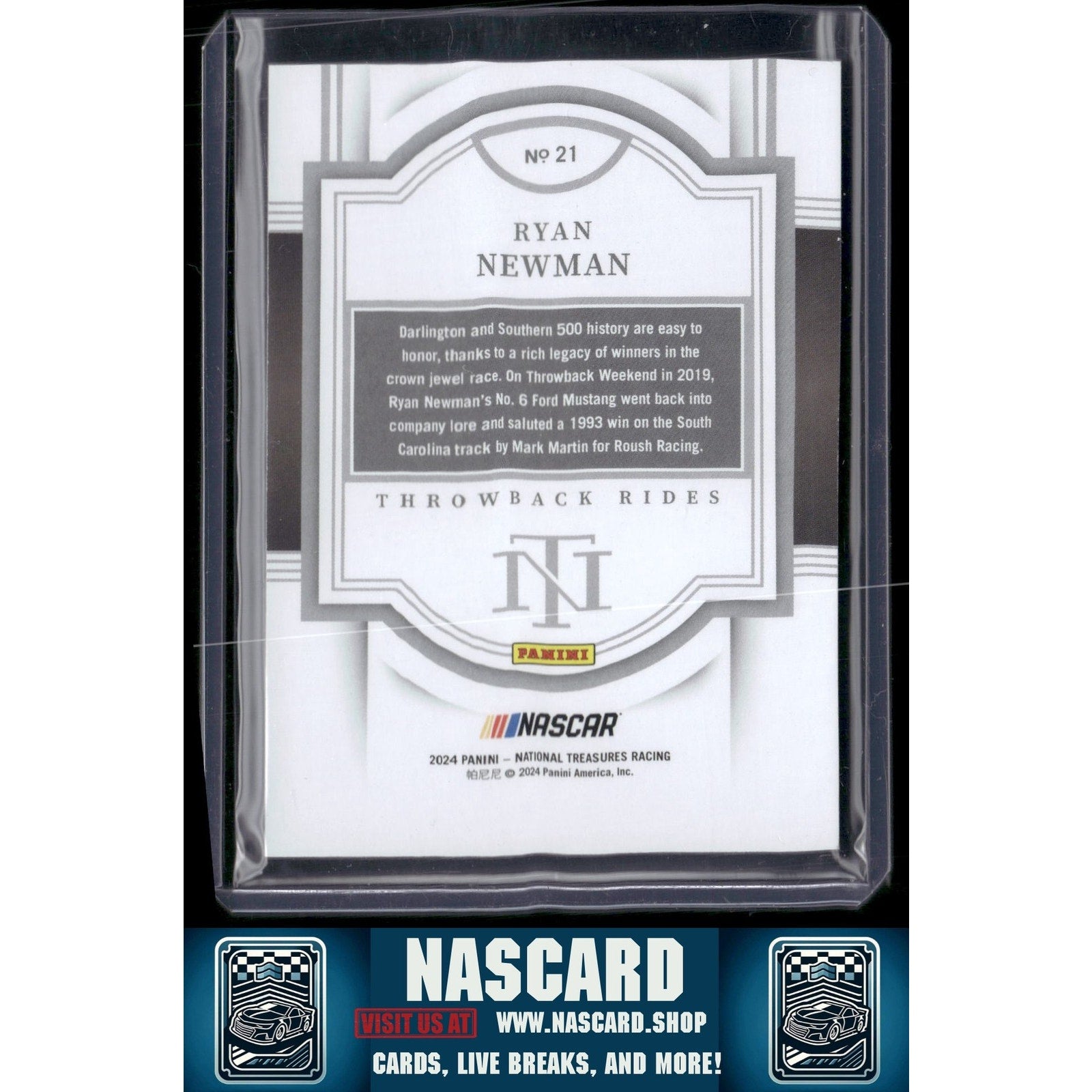 2024 Panini National Treasures #21 Ryan Newman Throwback Rides Gold Holo #10/10 - NASCARD.shop