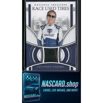 2024 Panini National Treasures #RUT-BZA Brittney Zamora Race Used Tires - NASCARD.shop
