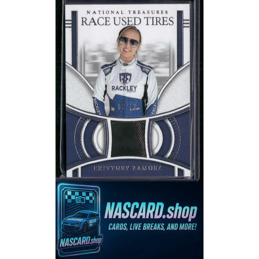 2024 Panini National Treasures #RUT-BZA Brittney Zamora Race Used Tires