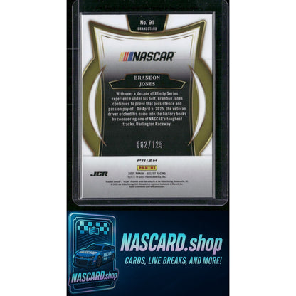 2025 Panini Select #91 Brandon Jones Red Prizms #/125 - NASCARD.shop