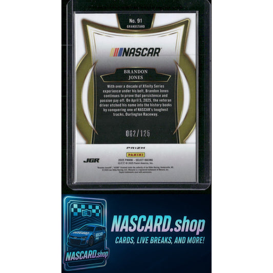 2025 Panini Select #91 Brandon Jones Red Prizms #/125 - NASCARD.shop