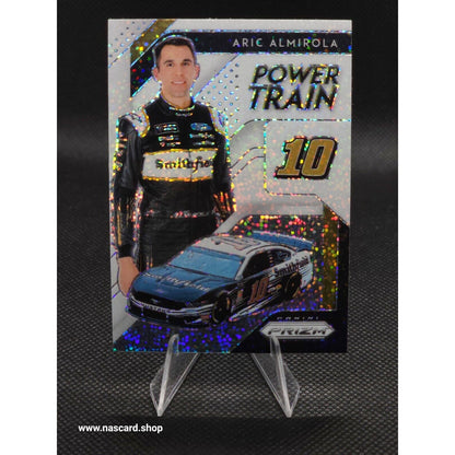 2019 Panini Prizm Power Train White Sparkle Prizm #87 Aric Almirola - NASCARD.shop