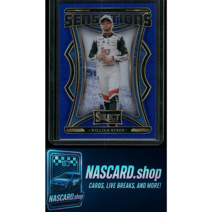 2025 Panini Select #3 William Byron Sensations Blue Prizms #/49