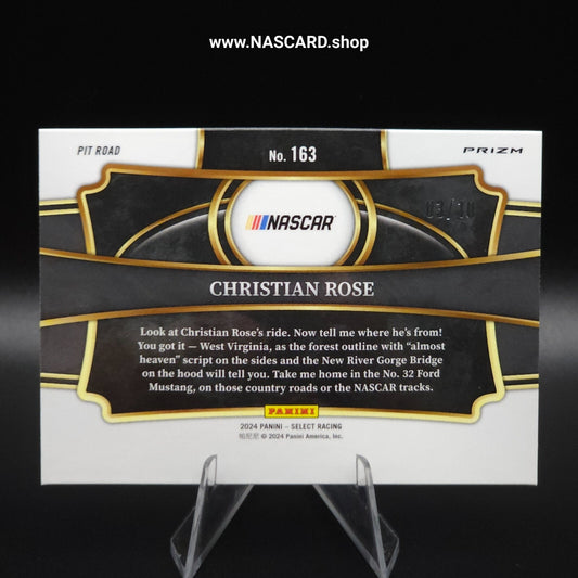 2024 Panini Select - Pit Road Gold Prizm Christian Rose #163 (RC) /10