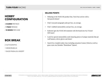 2025 Panini Turn Four Racing Hobby Box - NASCAR Trading Cards with Autographs