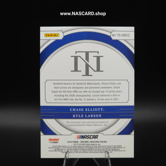 2024 National Treasures Team Duals Holo Gold Kyle Larson Chase Elliott 01/10