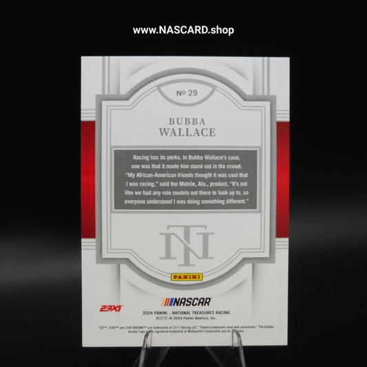 2024 Panini National Treasures Base Platinum Bubba Wallace 1/1