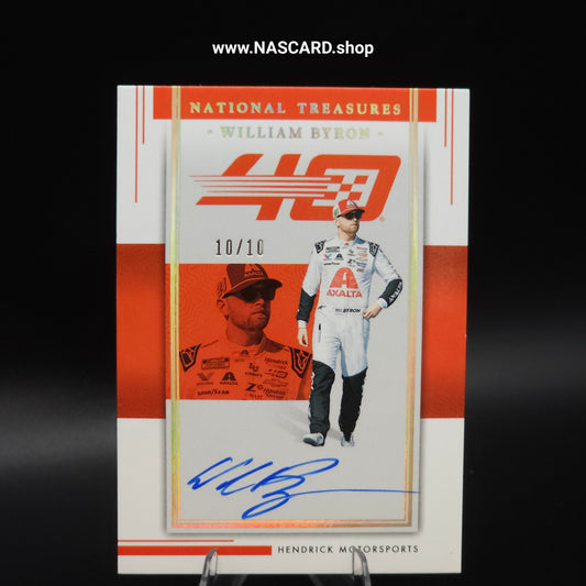 2024 National Treasures Hendrick 40th Signatures Holo Gold William Byron 10/10