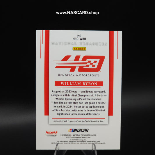 2024 National Treasures Hendrick 40th Signatures Holo Gold William Byron 10/10