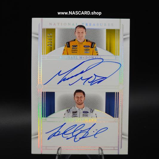2024 National Treasures Dual Autographs Holo Silver Michael McDowell & Todd Gilliland /25