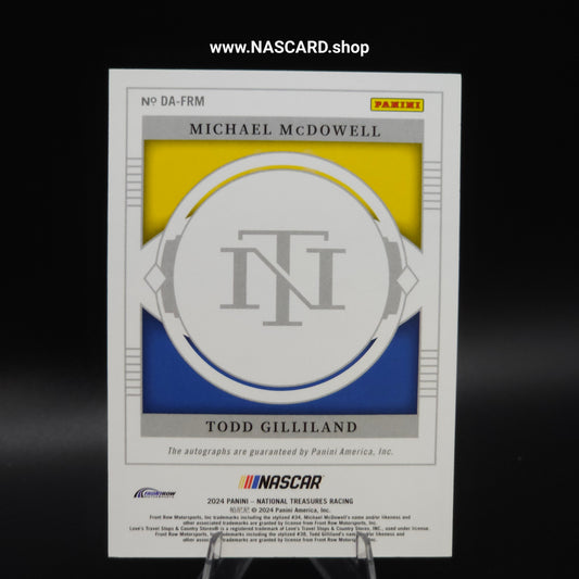 2024 National Treasures Dual Autographs Holo Silver Michael McDowell & Todd Gilliland /25