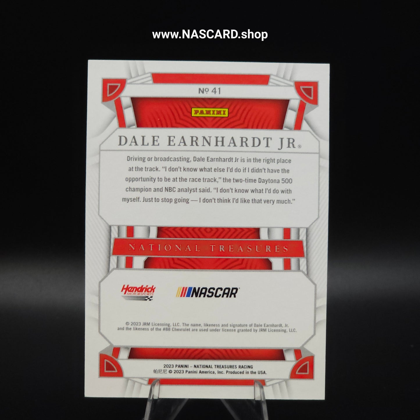2023 National Treasures Diamond Anniversary Green #41 Dale Earnhardt Jr. 1/5