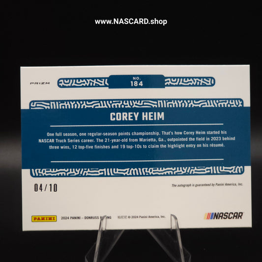 2024 Panini Donruss Season Highlights Autographs Optic Gold Velocity #184 Corey Heim /10