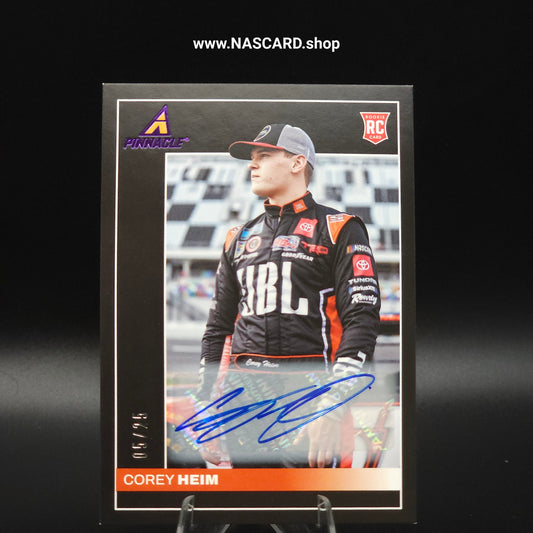 2022 Panini Chronicles Pinnacle Autographs Purple #10 Corey Heim 05/25 RC