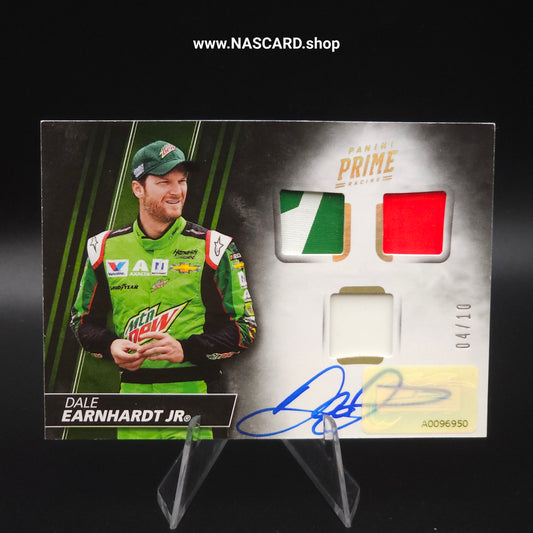 2018 Panini Prime Triple Material Autographs Holo Gold Dale Earnhardt Jr. /10