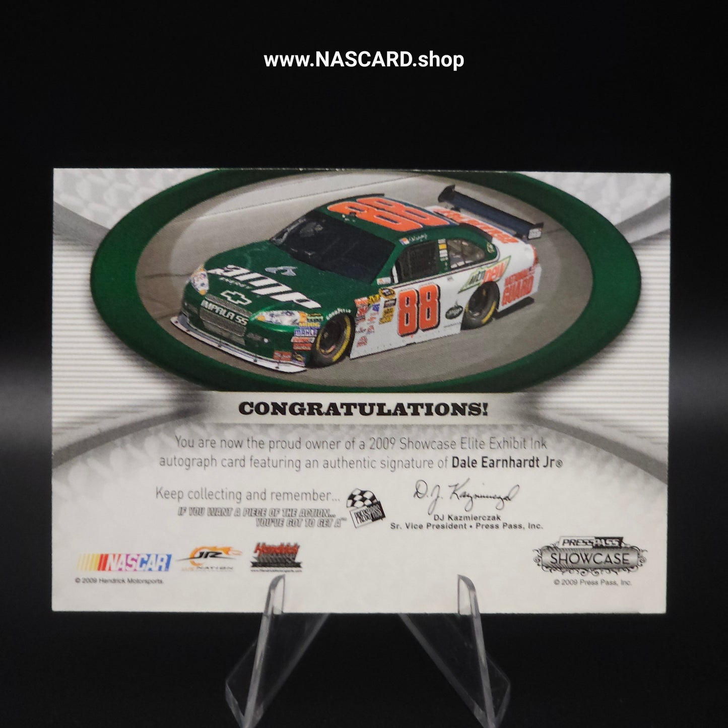 2009 Press Pass Showcase Elite Exhibit Ink Green Dale Earnhardt Jr. 1/5