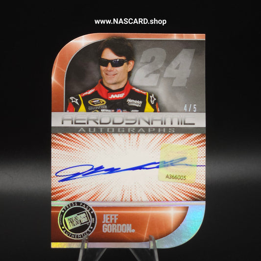 2014 Press Pass Aerodynamic Autographs Die-Cut Holofoil Jeff Gordon /5