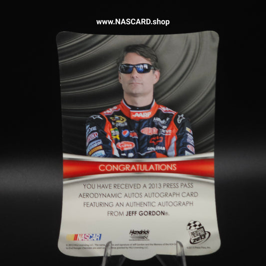 2013 Press Pass Aerodynamic Autographs Die-Cut Holofoil Jeff Gordon /5