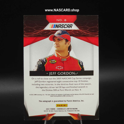 2021 Panini Chronicles Limited Autographs Gold #8 Jeff Gordon /5