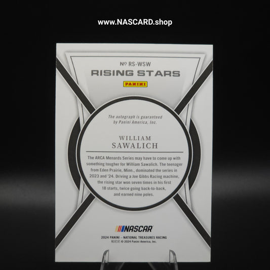 2024 National Treasures Rising Stars Holo Silver William Sawalich RC /15