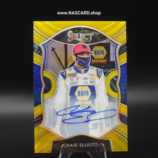 2021 Panini Chronicles Select Gold Prizm #9 Chase Elliott 09/10