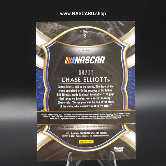 2021 Panini Chronicles Select Gold Prizm #9 Chase Elliott 09/10