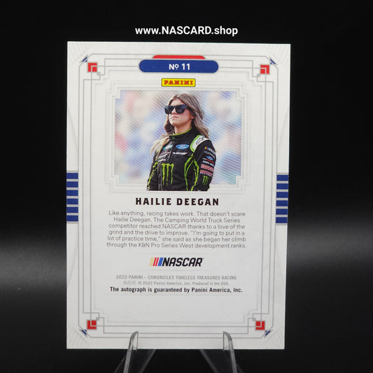 2022 Panini Chronicles Timeless Treasures Autographs Black Hailie Deegan 1/1