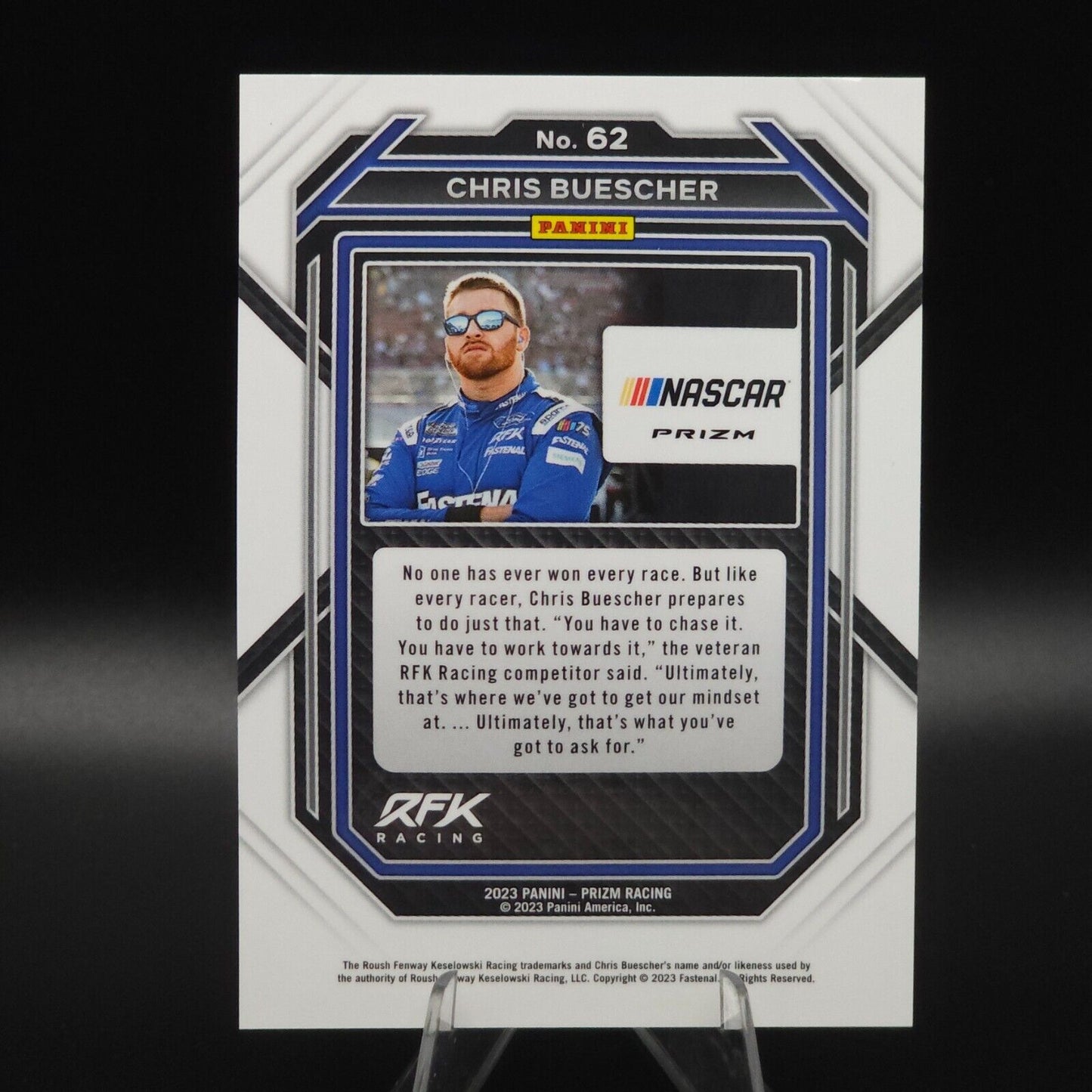 2023 Panini Prizm - White Sparkle Prizm #62 Chris Buescher