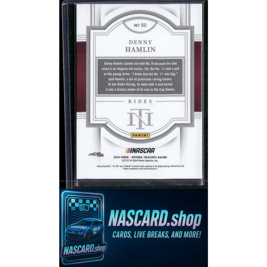 2024 Panini National Treasures #50 Denny Hamlin #/49 - NASCARD.shop