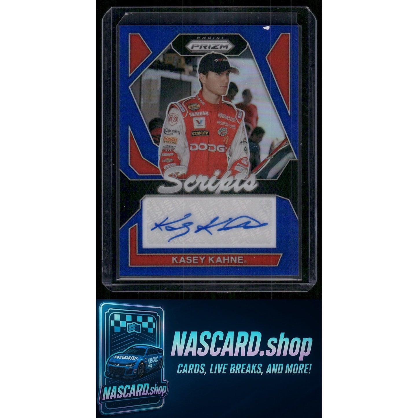 2024 Panini Prizm #S-KKE Kasey Kahne Scripts Blue #/35
