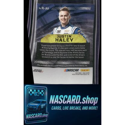 2023 Panini Prime #RU-JHA Justin Haley Race Used Sheet Metal #/99 - NASCARD.shop