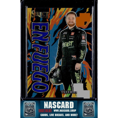 2024 Panini Select #20 Tyler Reddick En Fuego Blue Prizms - NASCARD.shop
