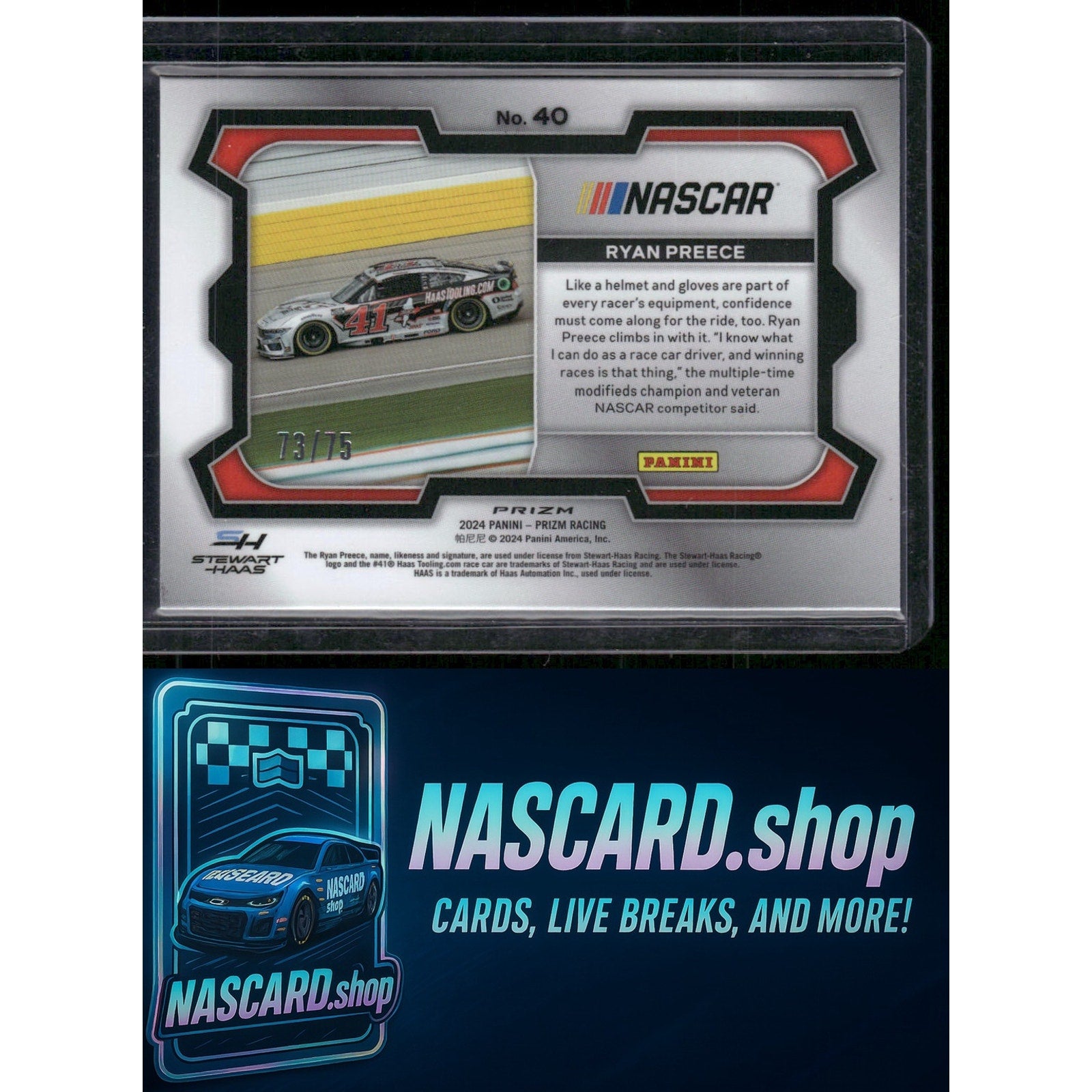 2024 Panini Prizm #40 Ryan Preece Checkered Flag #/75 - NASCARD.shop