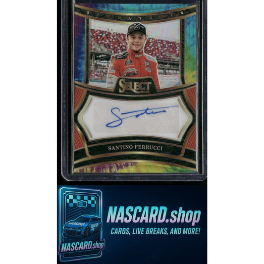 2025 Select Racing #S-SFC Santino Ferrucci Signatures Tie-Dye Prizms #/25 - NASCARD.shop