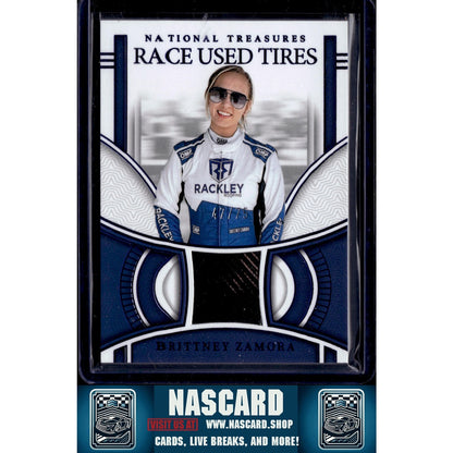 2024 Panini National Treasures Brittney Zamora Race Used Tires Blue #/75