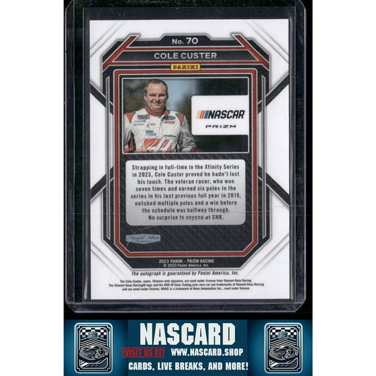 2023 Panini Prizm #70 Cole Custer Silver Prizm Signatures