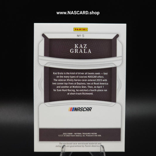 2023 National Treasures Colossal Materials Signatures Holo Silver Kaz Grala /49