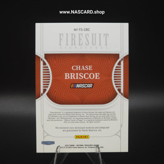 2023 Panini National Treasures Firesuit Signatures Holo Silver Chase Briscoe /49
