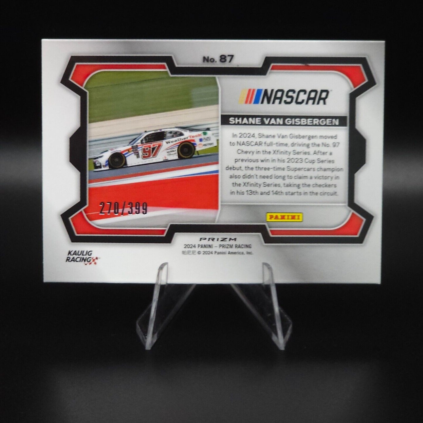 2024 Panini Prizm Rides Pulsar #87 Shane Van Gisbergen Rookie Card /399 (RC)
