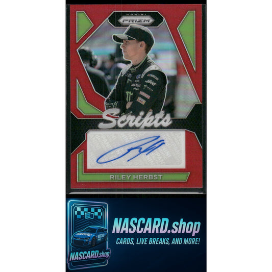 2024 Panini Prizm #S-RHT Riley Herbst Scripts Red #/99