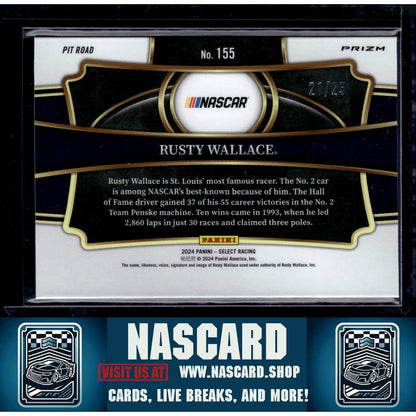 2024 Panini Select Pit Road #155 Rusty Wallace Tie-Dye Prizms #/25 - NASCARD.shop