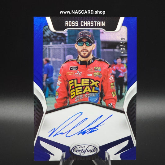 2018 Panini Certified - Certified Signatures #CS-RC Blue Ross Chastain /49
